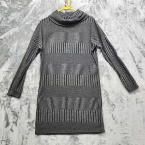NEW Young USA Sweater Dress Womens S Gray Turtleneck Long Sleeve‎ Mini Pullover